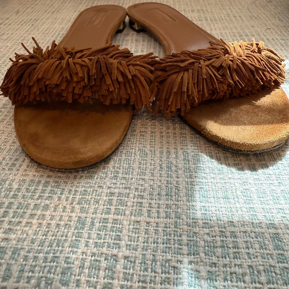 Aquazzura Tan Fringe wild thing Sandals - Picture 4 of 6